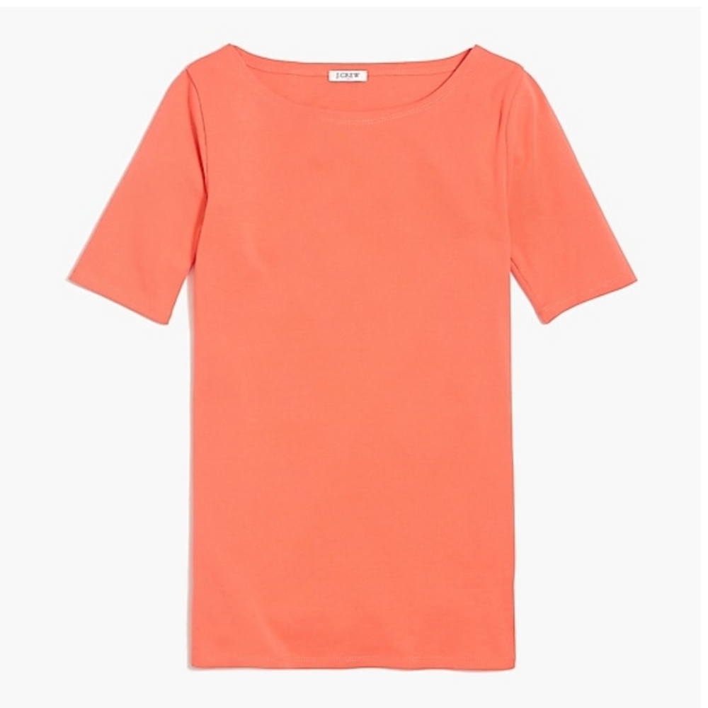 NWT J.Crew Factory Perfect Fit Open Neck Tee Sz S